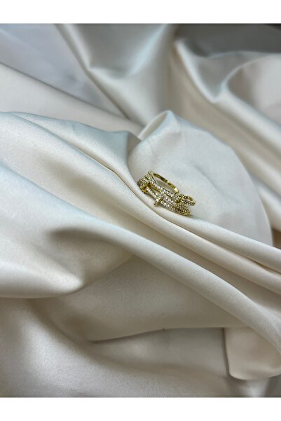 Roha Ayarlanabilir Çelik Gold Triplet Yüzük