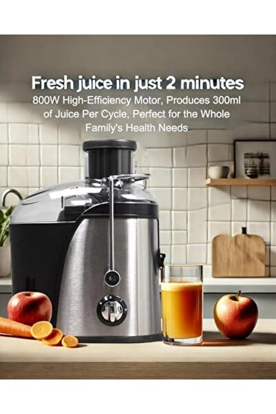 Hope Juicer Machine, High-Efficiency 800W Multi-Speed Mini Juicer, Stainless Steel, BPA-free