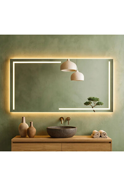 eagle mirror Dekoratif Kumlu Dokunmatik Sensörlü Ledli Banyo Konsol Aynası