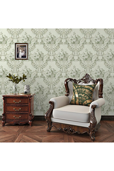 OEM Tapet autoadeziv verde cu model floral, 44,5 x 260 cm