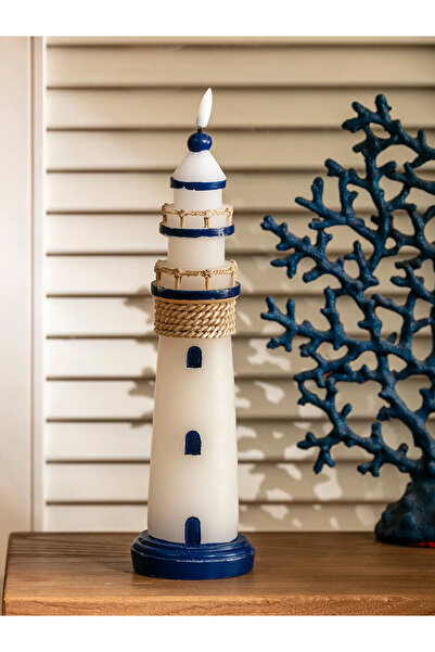 LC Waikiki LCW HOMELacivert Deniz Feneri Figürlü Işıklı Mumluk 31 Cm