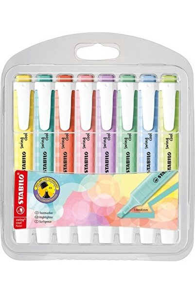 Stabilo Swing Cool Pastel Highlighter Pen, Pack of 8, 8 Different Colors by T...