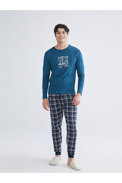 LC Waikiki Create Your Style with Uzg Store |   Standard Mold Men's Pajama Set