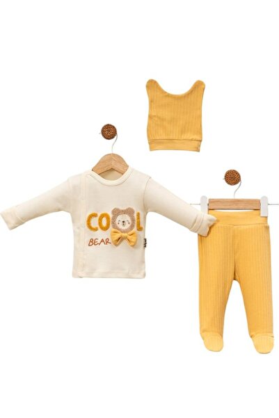 EM&FA TEKSTİL Embroidered Self-Embroidered Baby Set with Own Gloves