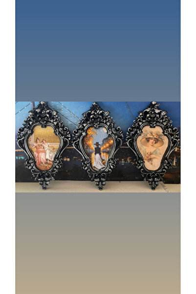 busraconcept Set de 3 picturi decorative de perete în stil vintage 42cm