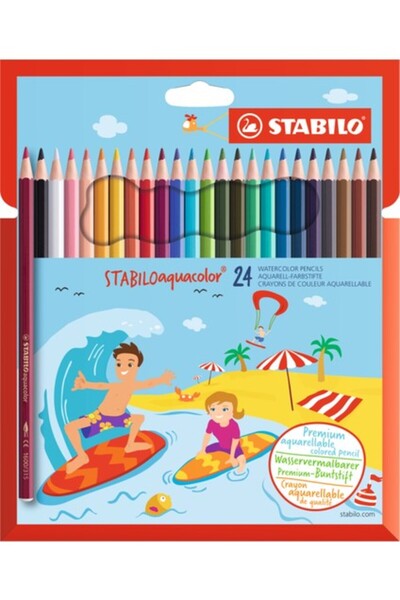 Stabilo Aquacolor Sulandırılabilir Kuru Boya Kalemi 24'lü Paket