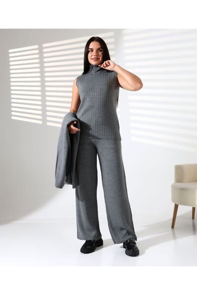 REDMİNA fashion Turtleneck Noble Triple Knitwear Set