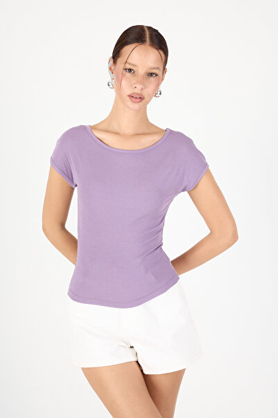 Luniva BULUZ,T-SHIRT,KENDİNDEN KOLLU BODY