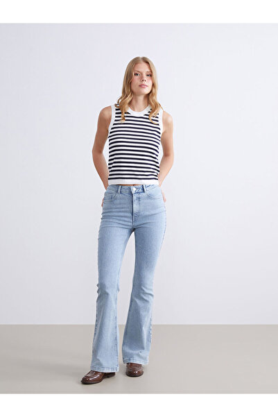 LC Waikiki Navy Blue Crew Neck Oversize Women's Knitwear Sweater