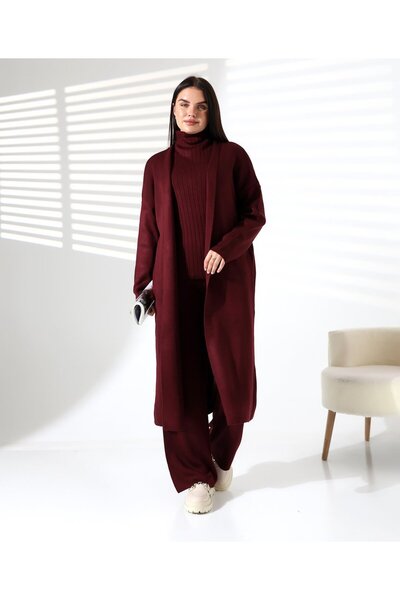 REDMİNA fashion Turtleneck Noble Triple Knitwear Set