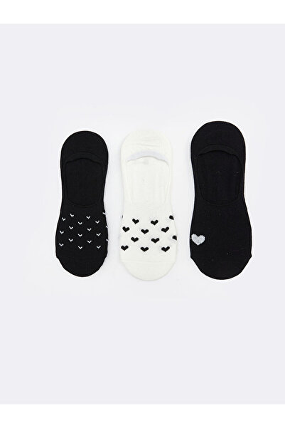 LC Waikiki Create Your Style with Uzg Store |   Heart Patterned Women's Ballerina Socks 3-Pack