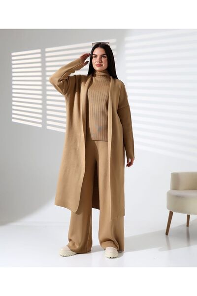 REDMİNA fashion Turtleneck Noble Triple Knitwear Set