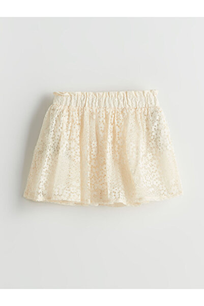 LC Waikiki LCW cu talie elastică și detaliu din dantelă pentru fete fustă pan...