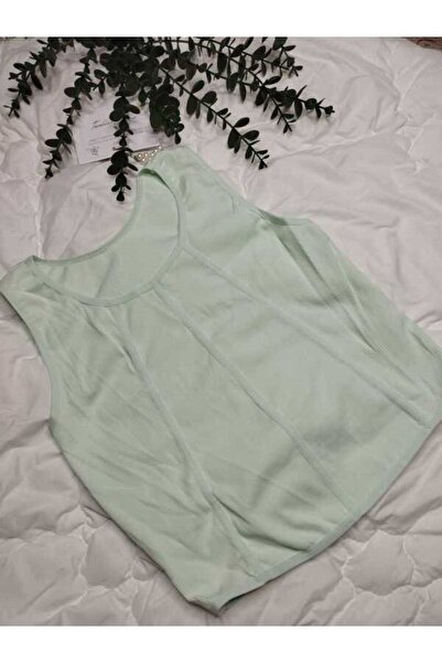 IVONA LINGERIE Defnem Water Green Ribbed Lycra Camisole Crop