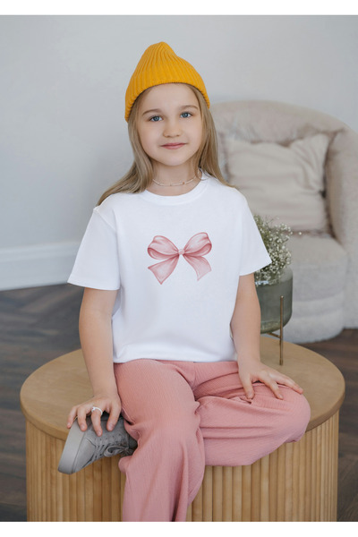 dompulerimoda تي شيرت كبير الحجم بتصميم ريبون كيدز للجنسين