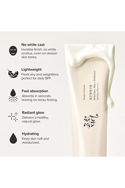 Beauty of Joseon كريم رايس صن ريليف + بروبيوتيك واقي من الشمس، 50 مل