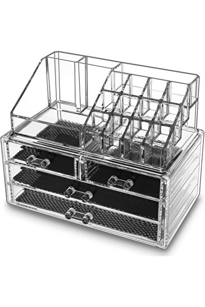 Generic Acrylic Makeup Organizers and Storage with 4 Drawers, Clear Stackable Cosmetic Jewelry Acces
