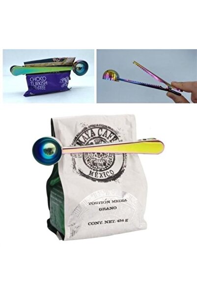 OLLEVRA Coffee Measuring Spoon with Latch Colorful Multifunctional Stainless Steel Spoon