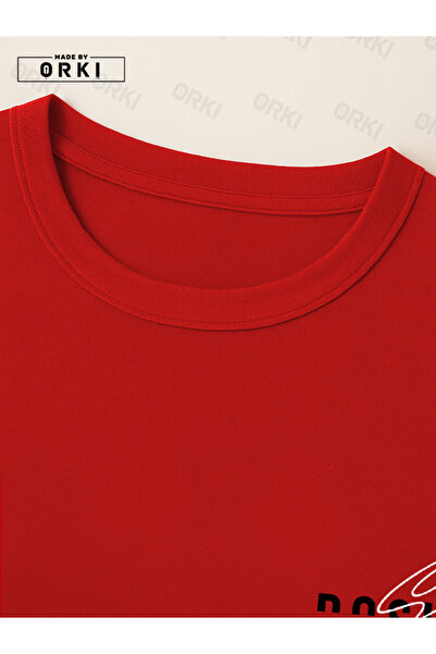 EFFRENATU Positive Thick Printed Plus Size Red T-Shirt & Black Pants Tracksuit Set