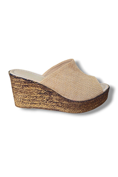BARONES SHOES Straw Wedge Heeled Sandals