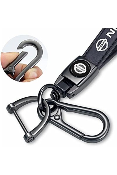 Generic Genuine Leather Car Keychain Key Ring Accessories Black