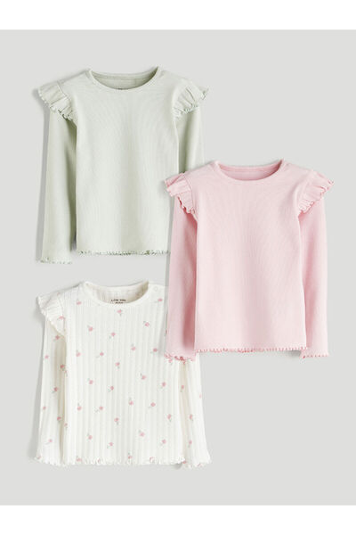 LC Waikiki New Season Crew Neck Baby Girl T-Shirt 3-Pack