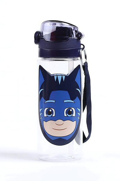 PJ Masks Plastic Children's Water Bottle with Straw