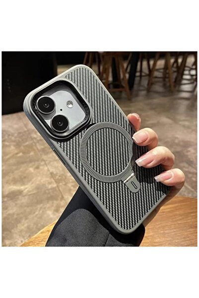 Zebana Apple iPhone 17 Uyumlu Kılıf Best Karbon Fiber Kılıf (Kablosuz Şarj De...