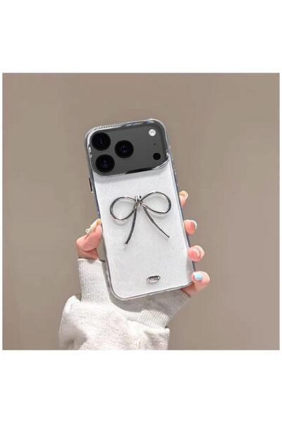 Zebana Apple iPhone 17 Pro Compatible Case Bow Silicone Case Transparent