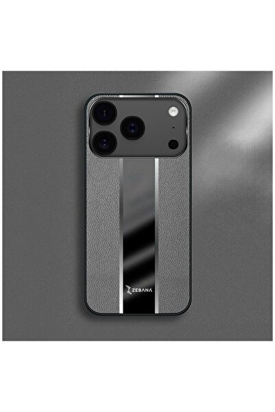 Zebana Apple iPhone 17 Pro Compatible Case Premium Leather Case Gray