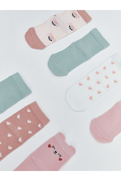 LC Waikiki Baskılı Kız Bebek Soket Çorap 7'li (W5)