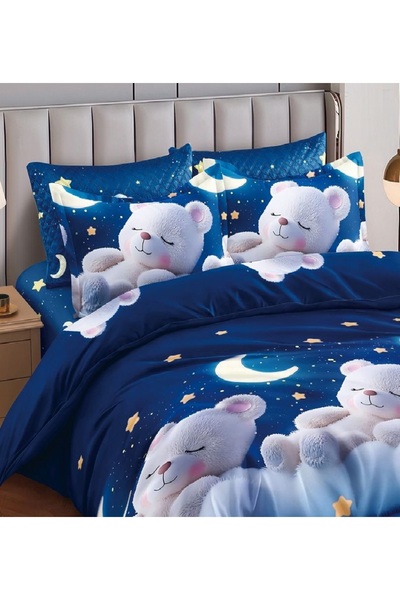 CHIRASO CHIRASO Bedding, ANIMATED FINE, ELASTIC Sheet 180x200+25cm, Duvet Cover 200x230cm, 4 Pillowcases