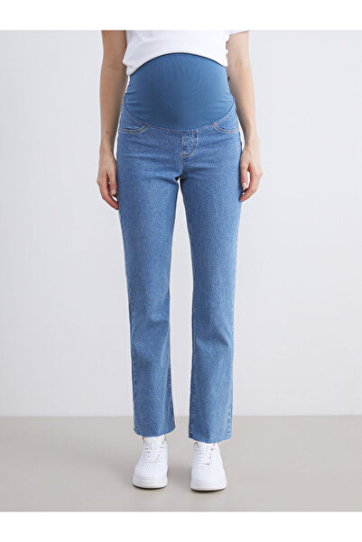 LC Waikiki Create Your Style with Uzg Store |   Maternity Jean Pants with Abdominal Panel Straight Fit