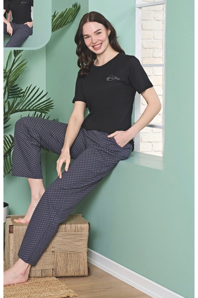 Over Sleep by Poleren Modal Fabric Short Sleeve Women's Pajama Set
