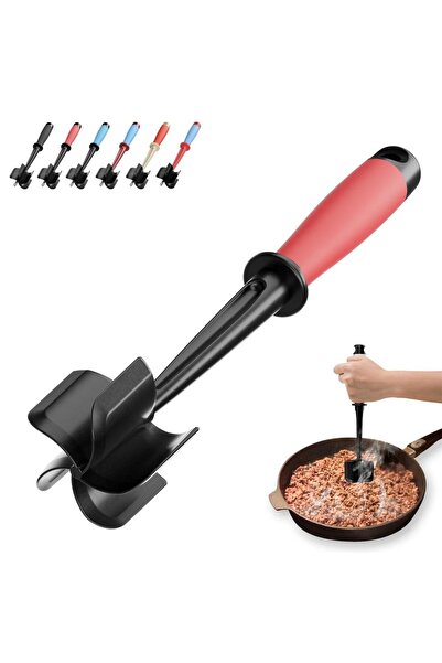 choice2 مفرمة لحم جديدة من النايلون بلون أسود محمر، مناسبة لفرم اللحم البقري،...