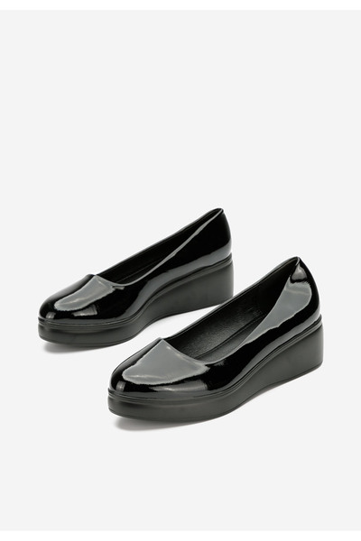 B T Shoes Černé dámské polobotky na platformě Milanca V2