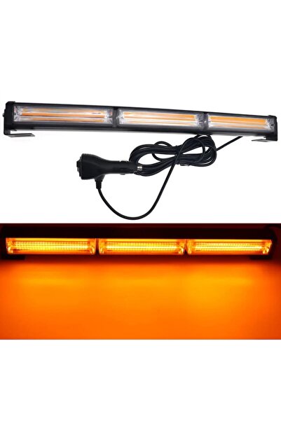 BZRSH LED flashing light bar 45 cm, 54W, yellow light, strobe functions, 12V, 3000K