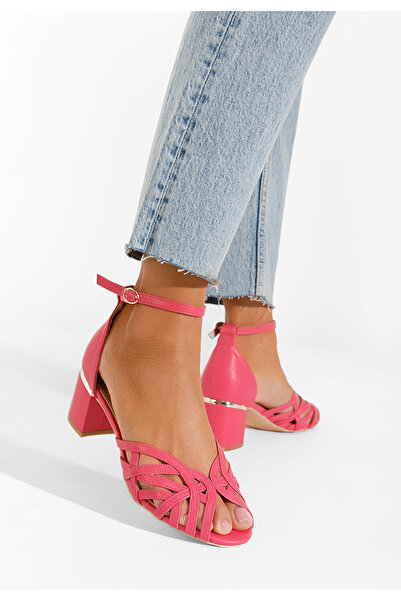 B T Shoes Πέδιλα με χοντρο τακουνι Luigina φουξια