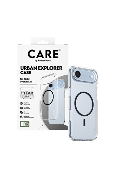 Panzer Glass CARE Flagship Case Urban Explorer with Black MageSafe iPhone 17 Air - Clear