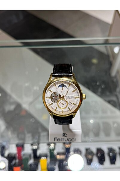 Ferrucci deri kordonlu otomati erkek kol saati