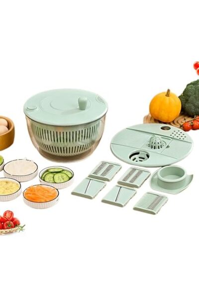 Hope Salad Spinner Large, Vegetables Fruits Wash Spinner Bowl, Lettuce Spinner Dryer with 5 Blades, Egg Y