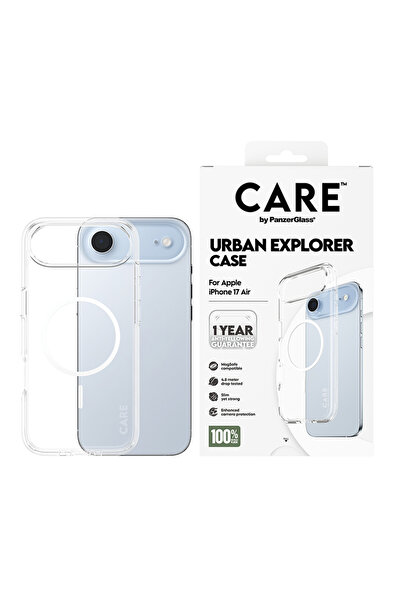 Panzer Glass CARE Flagship Case Urban Explorer with White MageSafe iPhone 17 Air - Clear