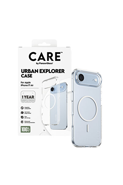 Panzer Glass CARE Flagship Case Urban Explorer with White MageSafe iPhone 17 Air - Clear