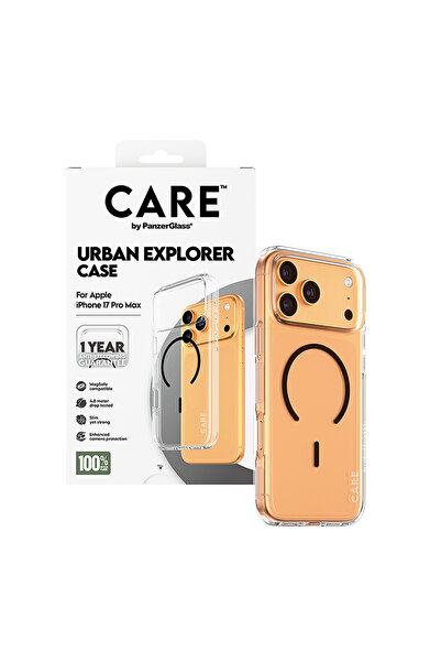 Panzer Glass CARE Flagship Case Urban Explorer with Black MageSafe iPhone 17 Pro Max - Clear