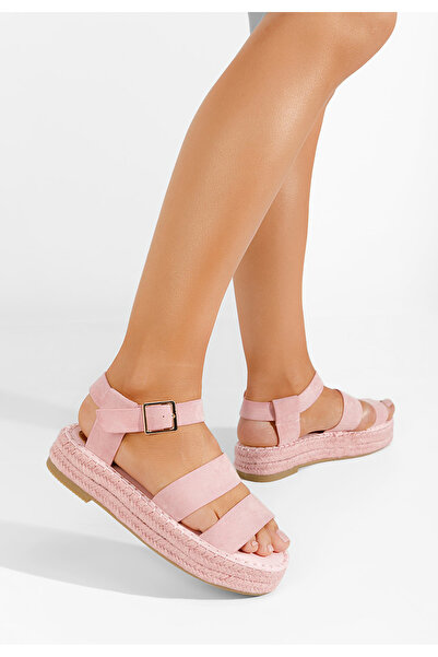 B T Shoes Ružové sandály na platformě Coraline