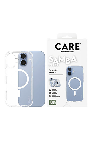 Panzer Glass CARE Fashionable Case Samba with White Magsafe iPhone 17 - Clear