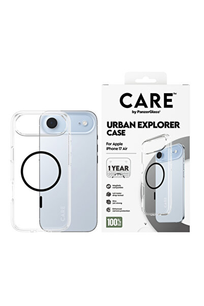 Panzer Glass CARE Flagship Case Urban Explorer with Black MageSafe iPhone 17 Air - Clear