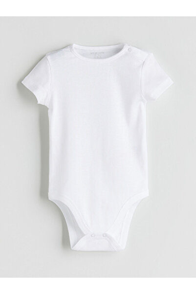 LC Waikiki Ecru Basic Baby Girl Snap Fastener Bodysuit 3-Pack
