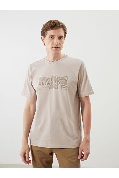 LC Waikiki RMZ GİYİM FARKIYA تي شيرت رجالي من القطن الممشط مطبوع عليه ياقة روبا