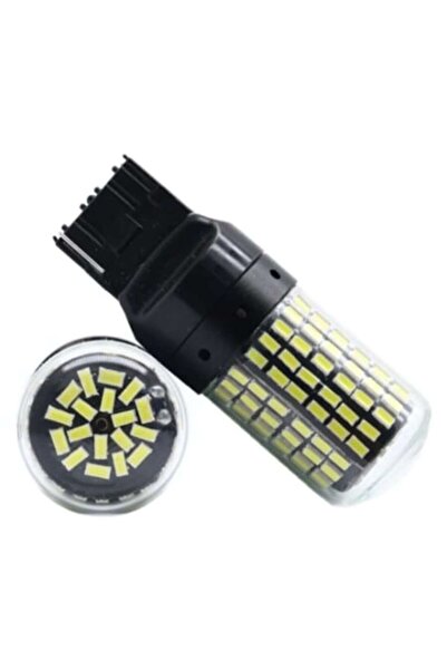 BZRSH Set 2 becuri auto LED, T20, W21W, WY21W, 7440, 144 LED-uri, lumină albă...